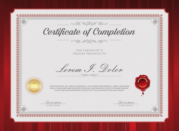 Certificado o diploma vintage retro