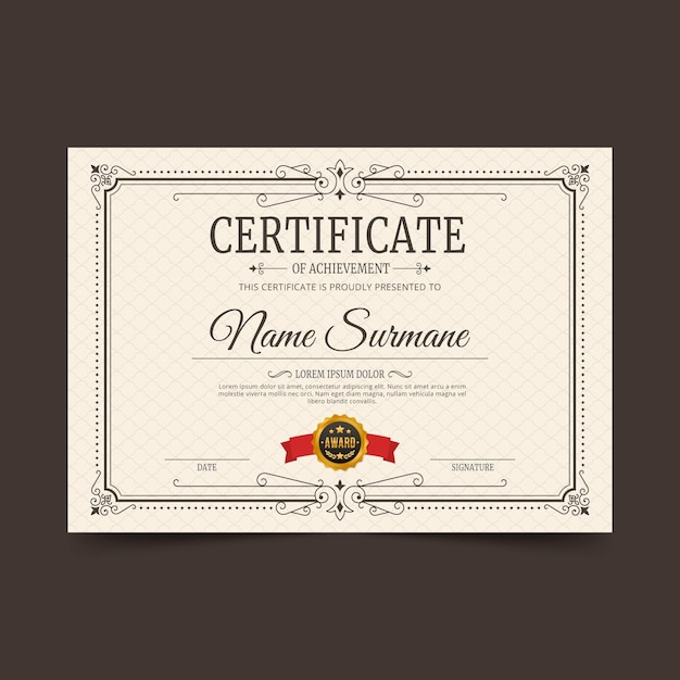 Certificado ornamental grabado