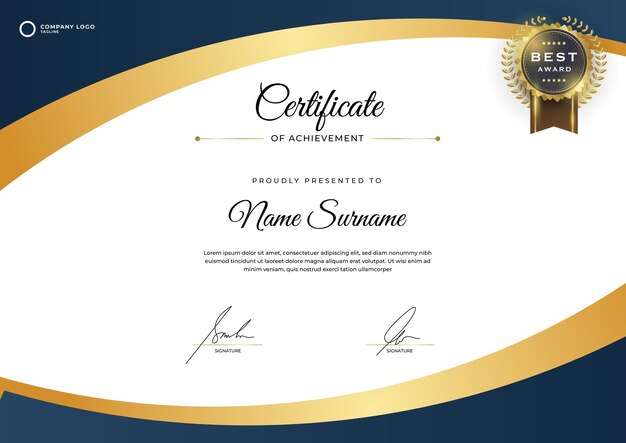 Certificado de oro