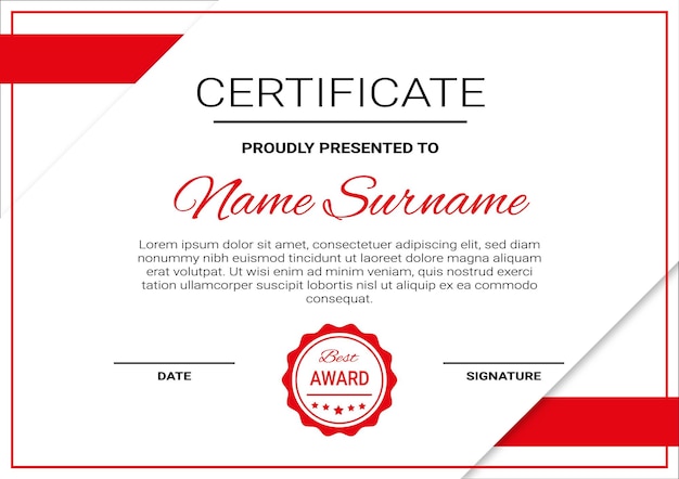 certificado de plantilla