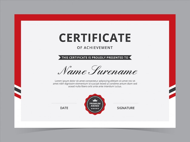 certificado de plantilla