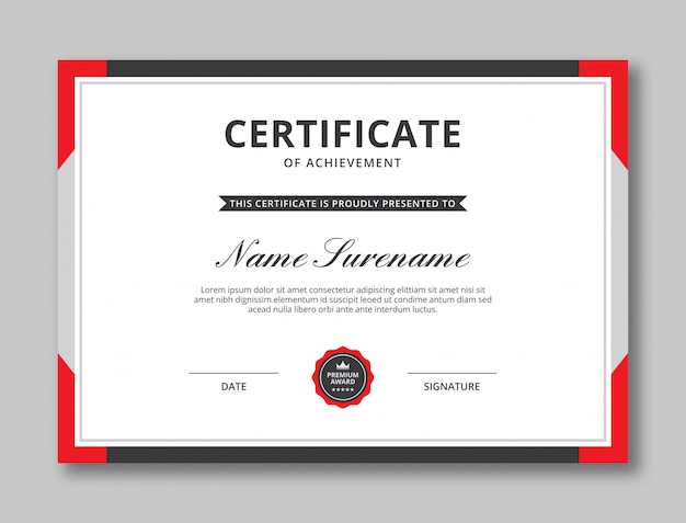 certificado de plantilla