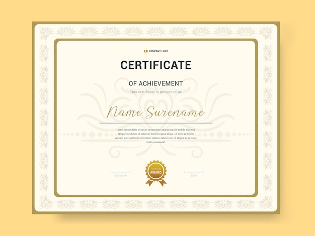 Certificado de reconocimiento Marco Vintage.