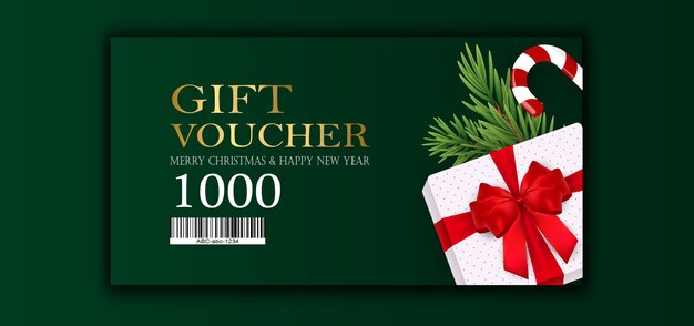 Certificado de regalo de Navidad Bono de regalo de Año Nuevo
