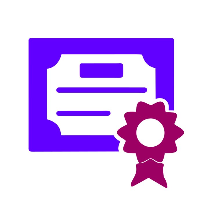 Vector certificado título versión minimalista de color morado icono