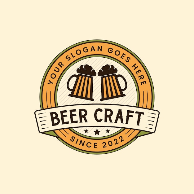 Vector cerveza artesanal retro vintage logo