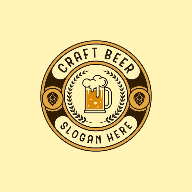 Cerveza artesanal Retro Vintage logo