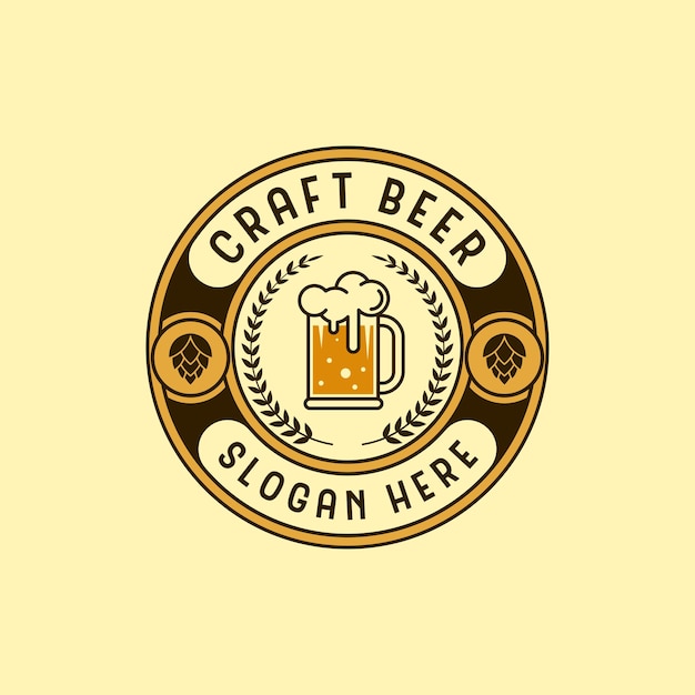 Vector cerveza artesanal retro vintage logo