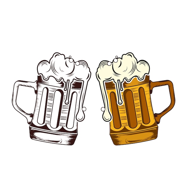 Cerveza bebe diseño vectorial de vidrio.