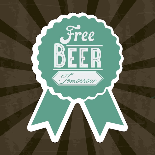 Cerveza gratis mañana ilustración estilo vintage ilustración vectorial