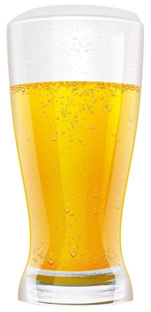 Cerveza lager en vidrio