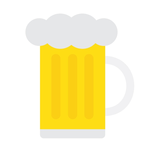 Cerveza vectorial aislada sobre fondo blanco