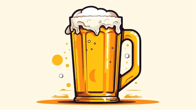 Cerveza vectorial libre sobre un fondo blanco