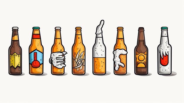 Vector cerveza vectorial libre sobre un fondo blanco