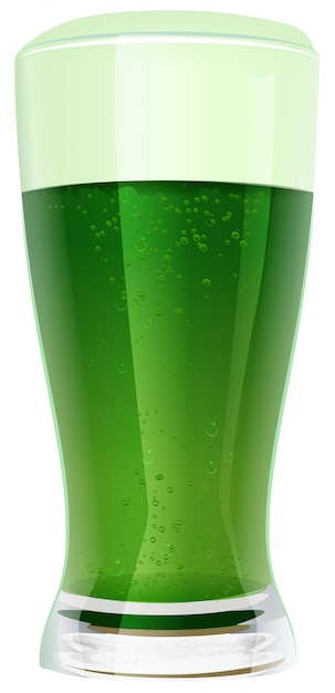 Vector cerveza verde en vaso