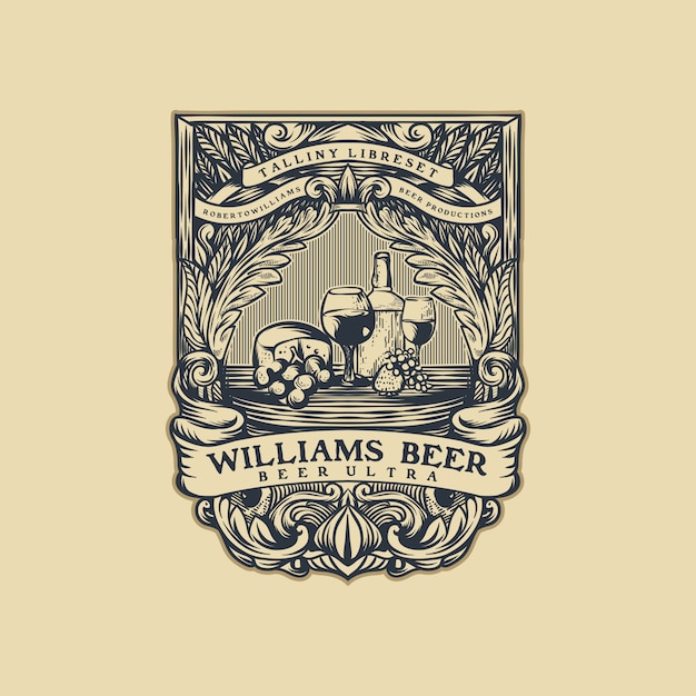 Cerveza vintage logo vector