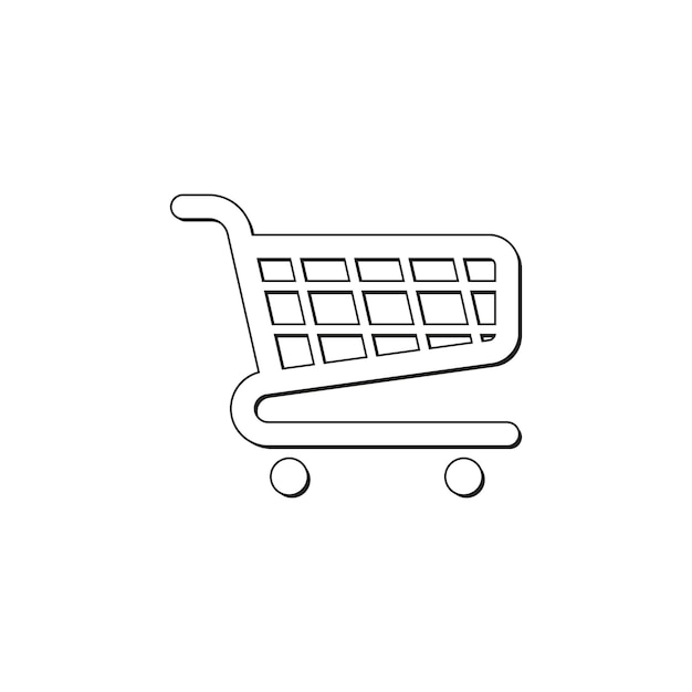 Cesta de compras icono de compras en vector plano