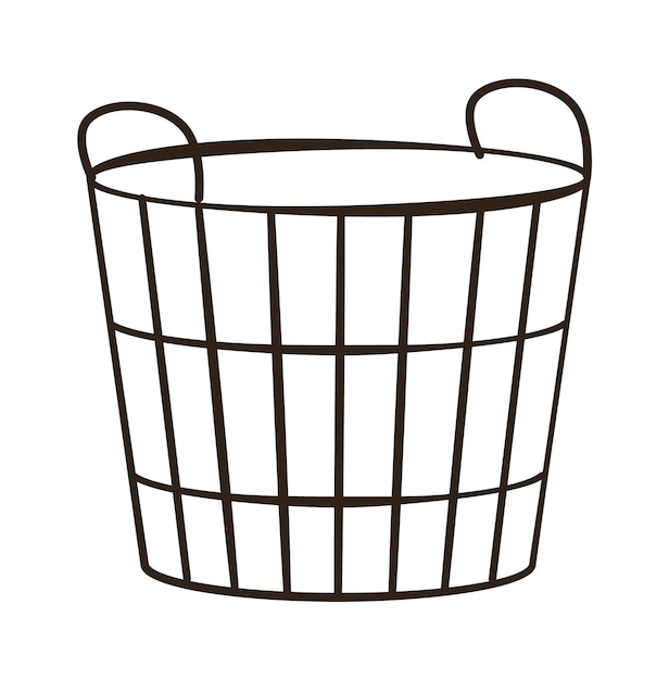 Cesta con leña icono plano Elementos interiores de Navidad