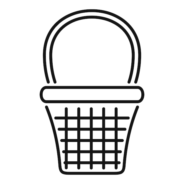 Cesta de mimbre vacía con mango para las compras de comestibles