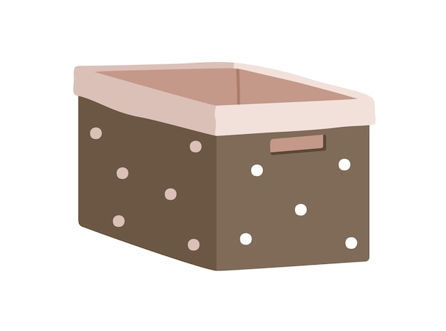 Cesta de tela caja interior vacía con asas Organizador de almacenamiento moderno hogar contenedor de tienda interior de forma rectangular en estilo moderno Ilustración vectorial plana aislada sobre fondo blanco