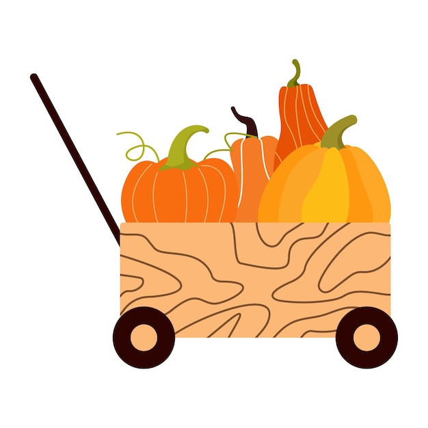 Cesta con verduras y hierbas aisladas en blanco Ilustración vectorial Frutas de Acción de Gracias