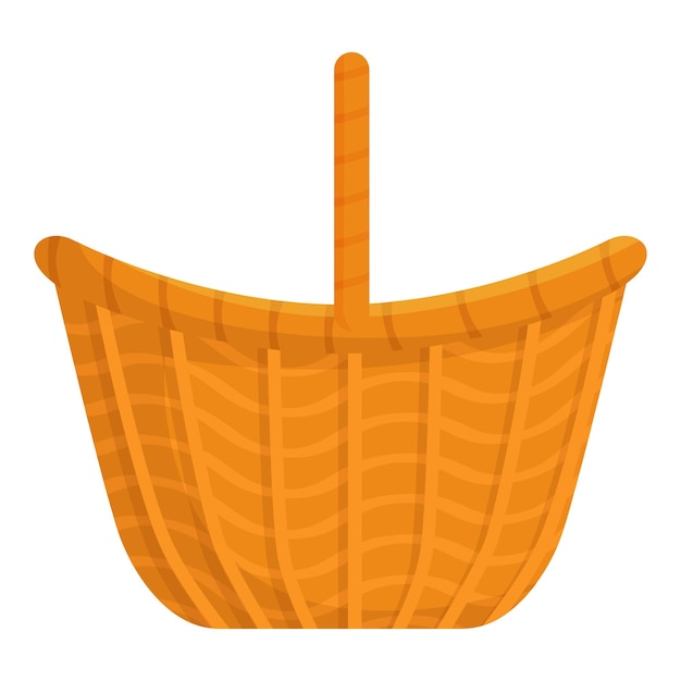 Cesto de mimbre vacío de pie con mango elevado