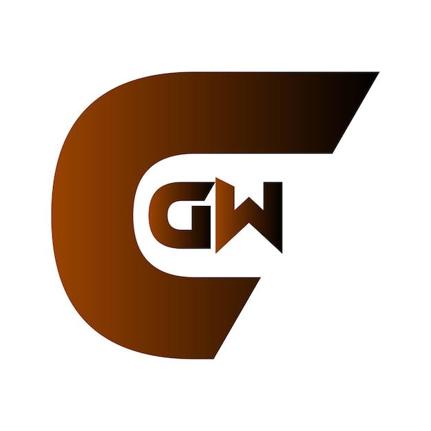 CGW Creative Abstract: letra inicial, monograma, icono de negocio moderno y diseño de logotipo vectorial.