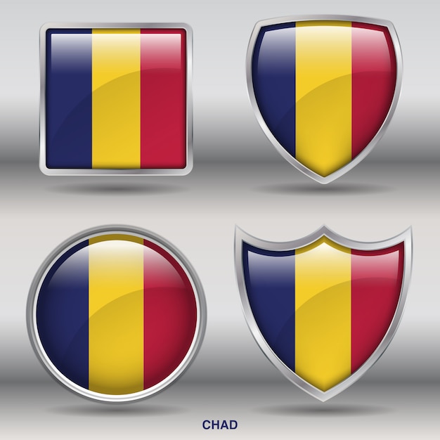 Vector chad flag bevel 4 icono de formas