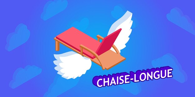 Chaiselongue icono de diseño isométrico Vector web ilustración 3d colorido concepto