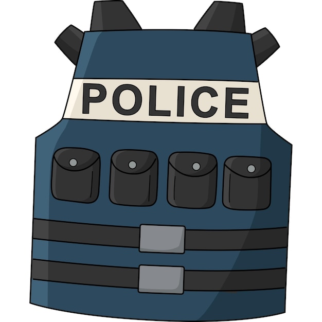 Vector el chaleco antibalas de la policía es un clipart de dibujos animados.