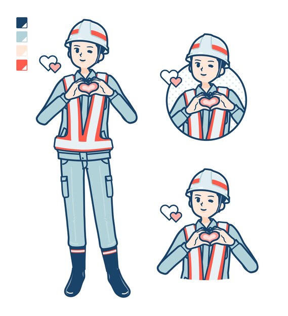 Chaleco de reflexión simple hombre Heartmark Hand Sign