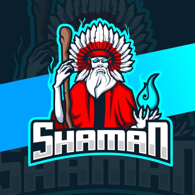 Chamán bruja mascota esport logo