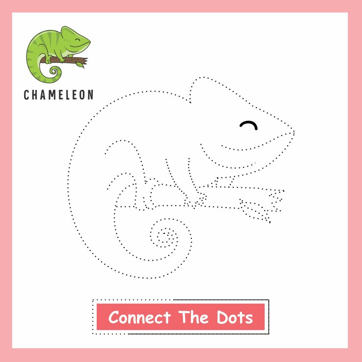 Vector chameleon connect the dots