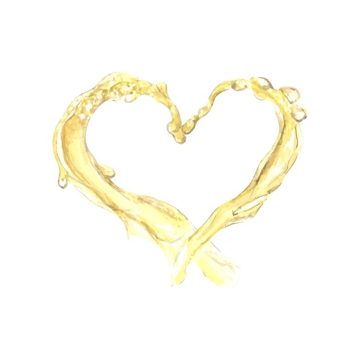 Vector champagne corazón acuarela dibujo amor dorado brillante fiesta copa de san valentín celebración