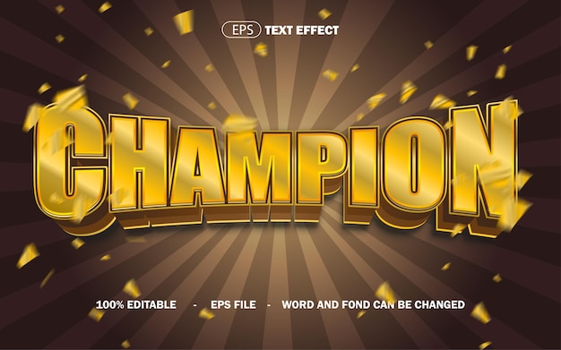 CHAMPION GOLD TEXT EFFECT EDITABLE TEXT EPS FILE (Archivo de EPS que se puede editar y editar)