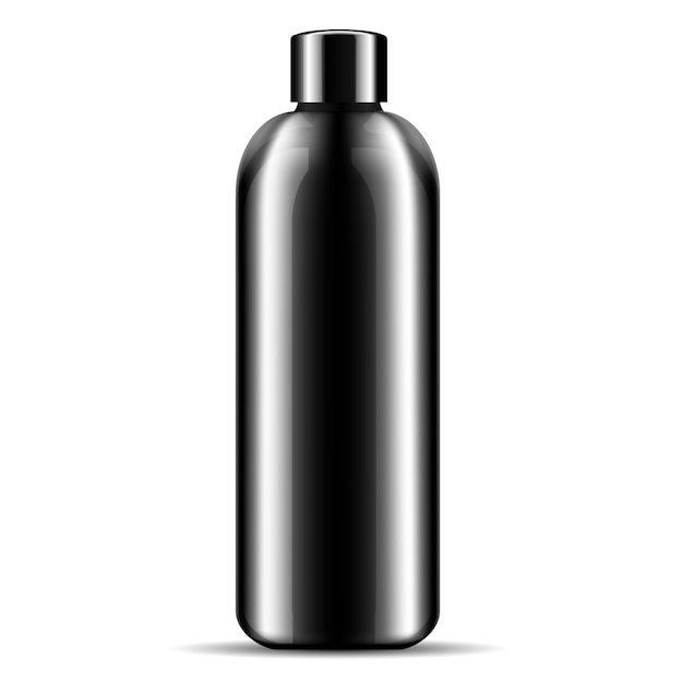 Vector champú ducha gel cosméticos botella maqueta.