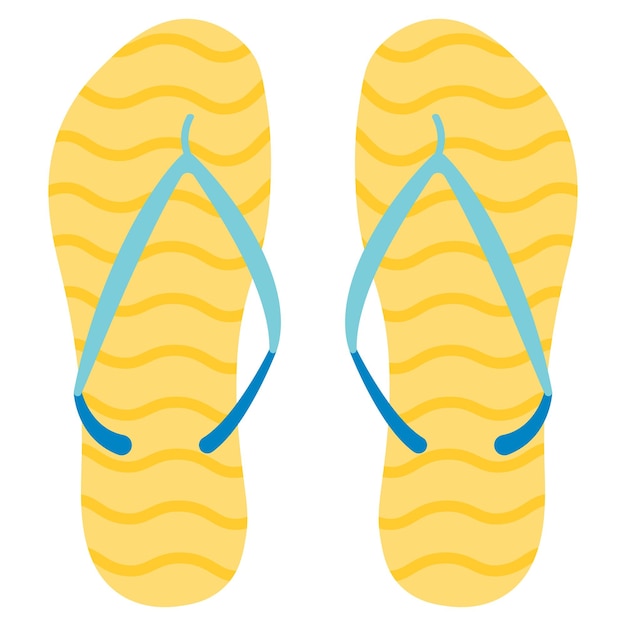 Chanclas de rayas amarillas de verano Vector ilustración plana