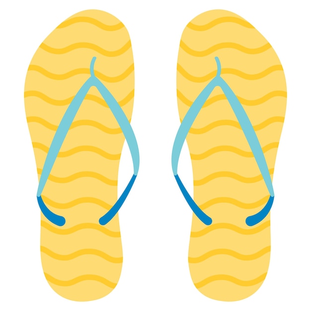 Chanclas de rayas amarillas de verano Vector ilustración plana