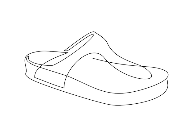 Chanclas vectoriales Ilustración de estilo de una línea