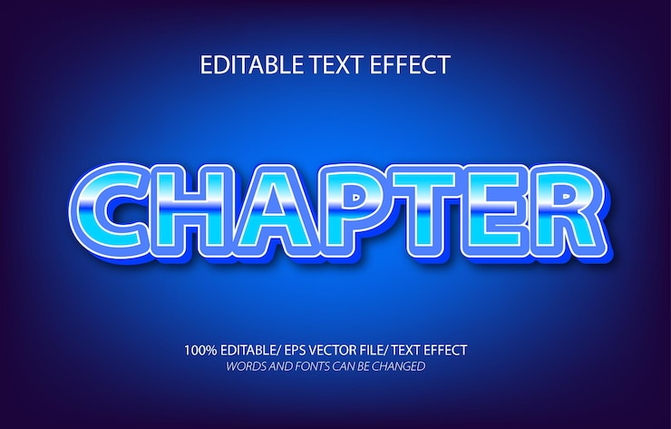 Vector chapper efecto de texto editable plantilla de texto editable en 3d