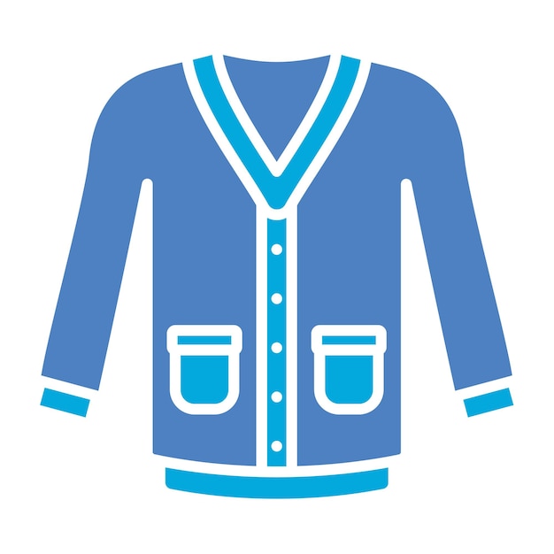 Vector una chaqueta azul con un cuello azul y una camisa blanca con un collar azul