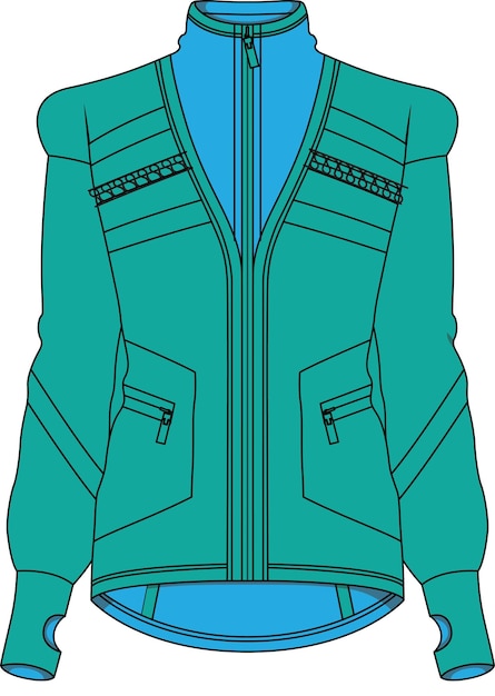 Vector chaqueta azul para mujeres