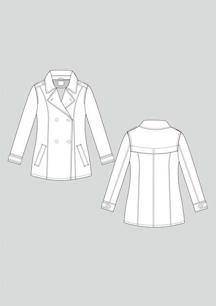 Vector chaqueta blazer de moda técnica