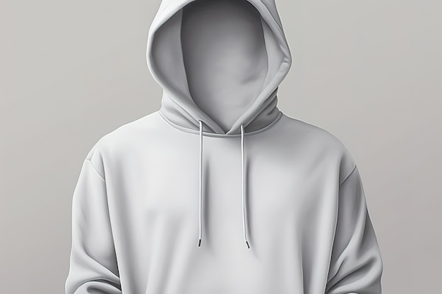 Vector chaqueta con capucha para hombre con cremallera para su maqueta de diseño para impresión aislada sobre fondo blanco 3d