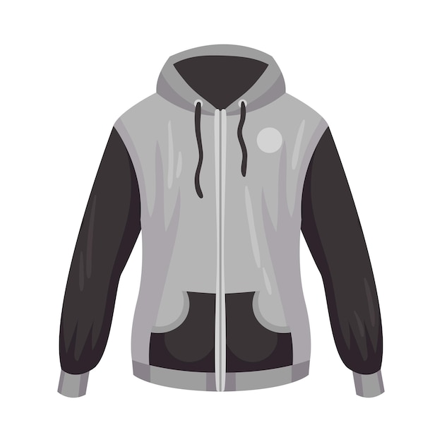 Vector chaqueta deportiva con cremallera con mangas largas ilustración vectorial