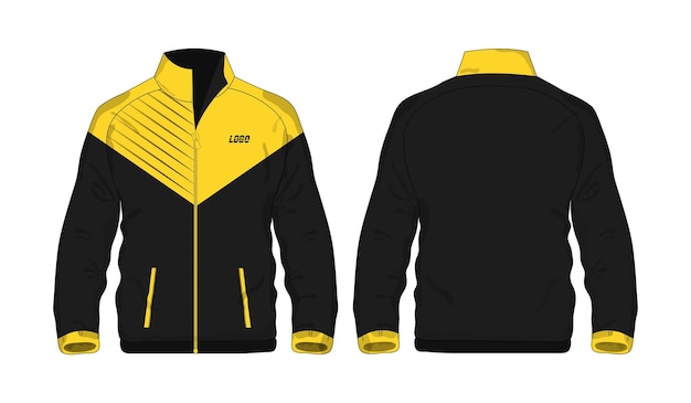 Chaqueta deportiva Plantilla amarilla y negra para el diseño sobre fondo blanco Ilustración vectorial eps 10