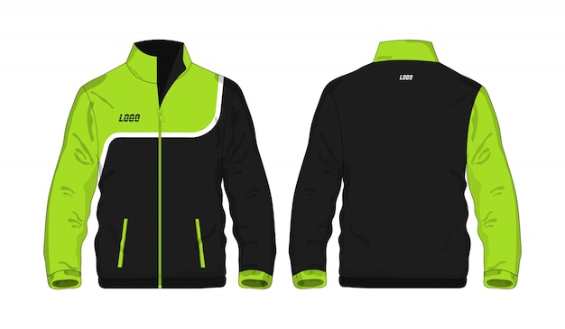 Chaqueta deportiva verde y negro t ilustración