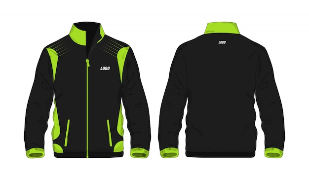 Chaqueta deportiva verde y negro t ilustración