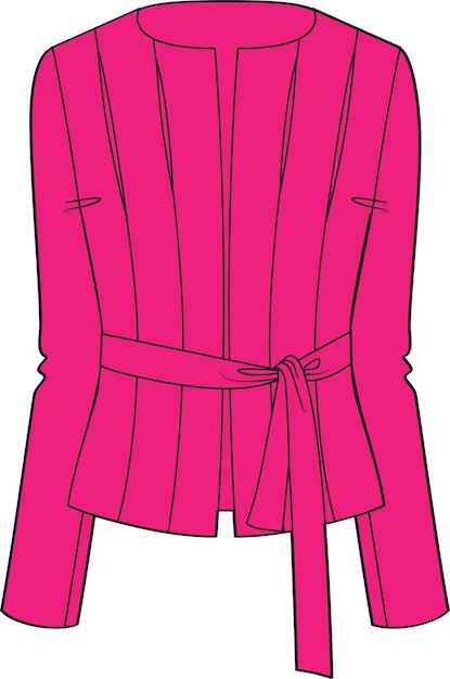 Vector chaqueta de fucsia con arco delantero
