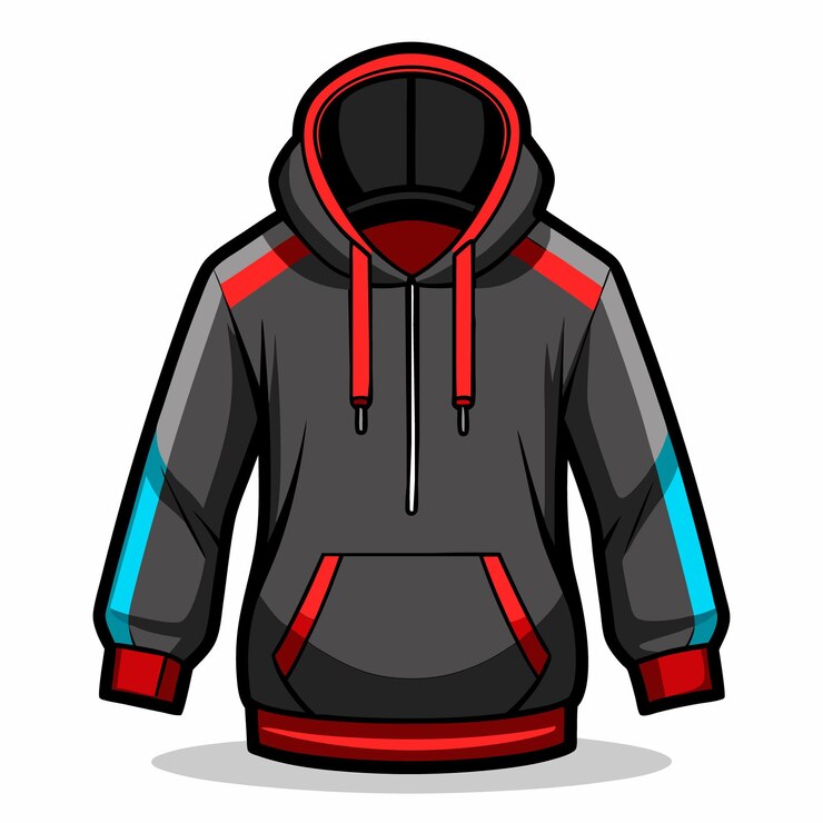 Vector una chaqueta gris con una capucha en ella